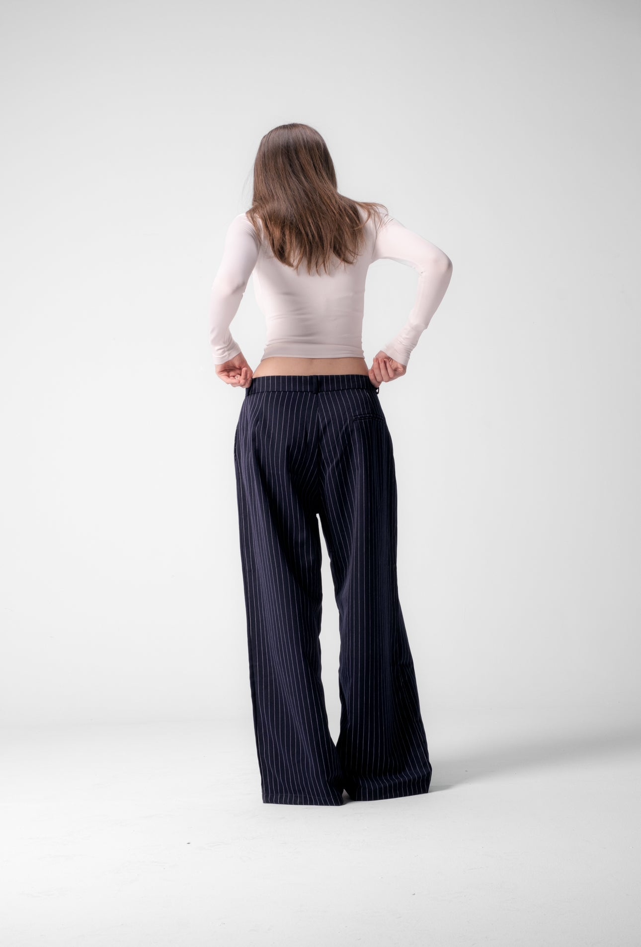 Pinstripe Pants - Blue