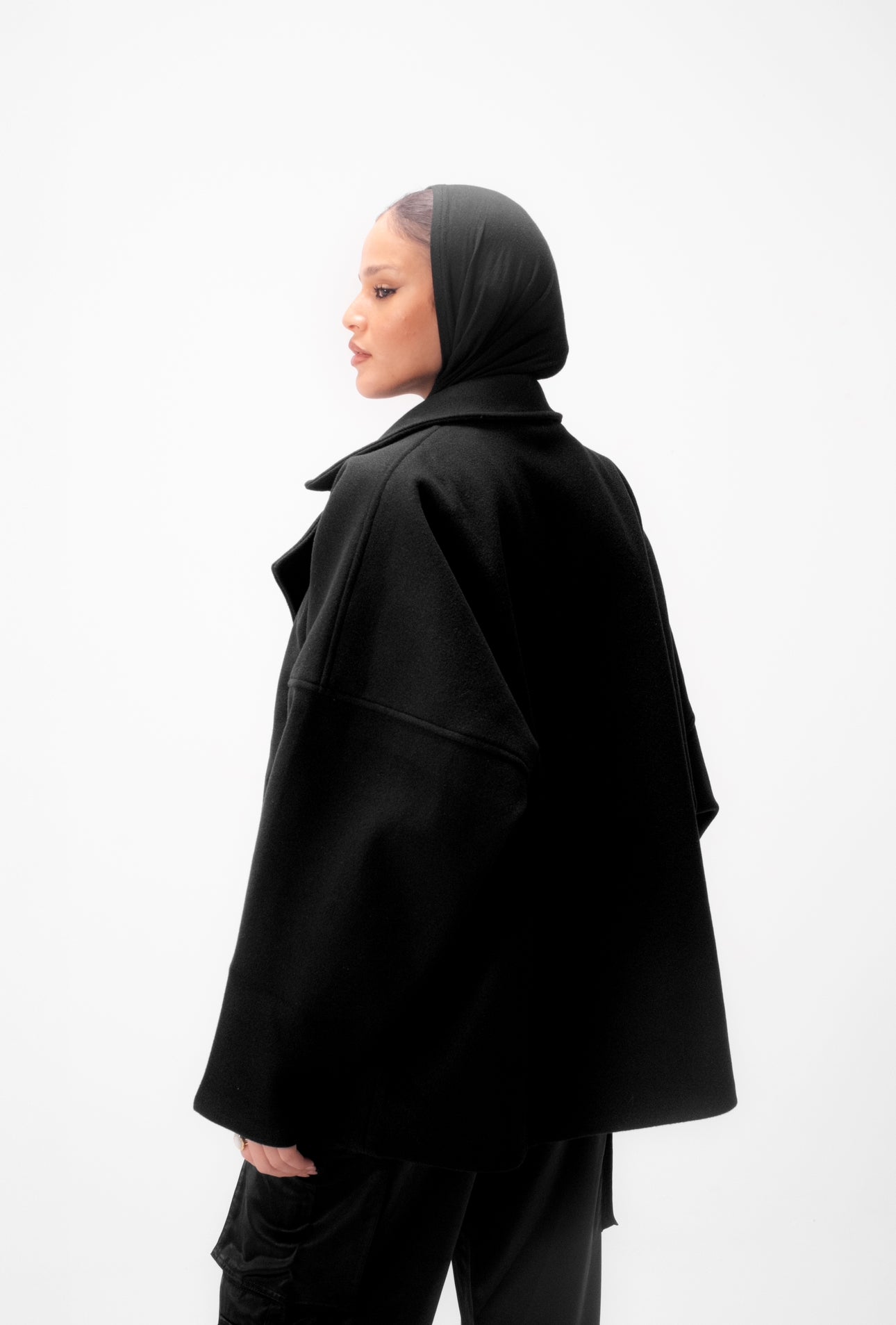 Cropped Coat - Black