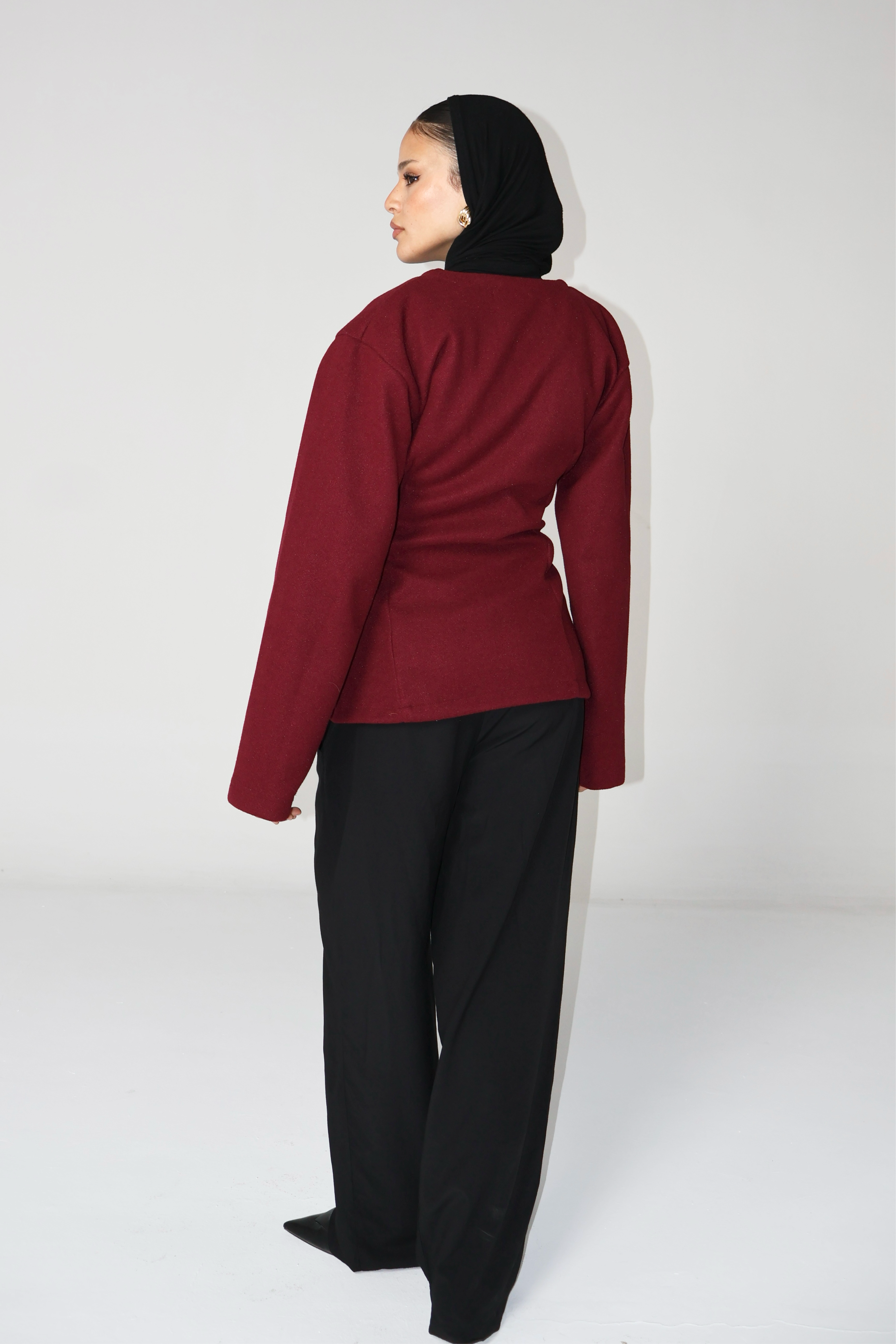 Fitted Cardigan - Burgundy