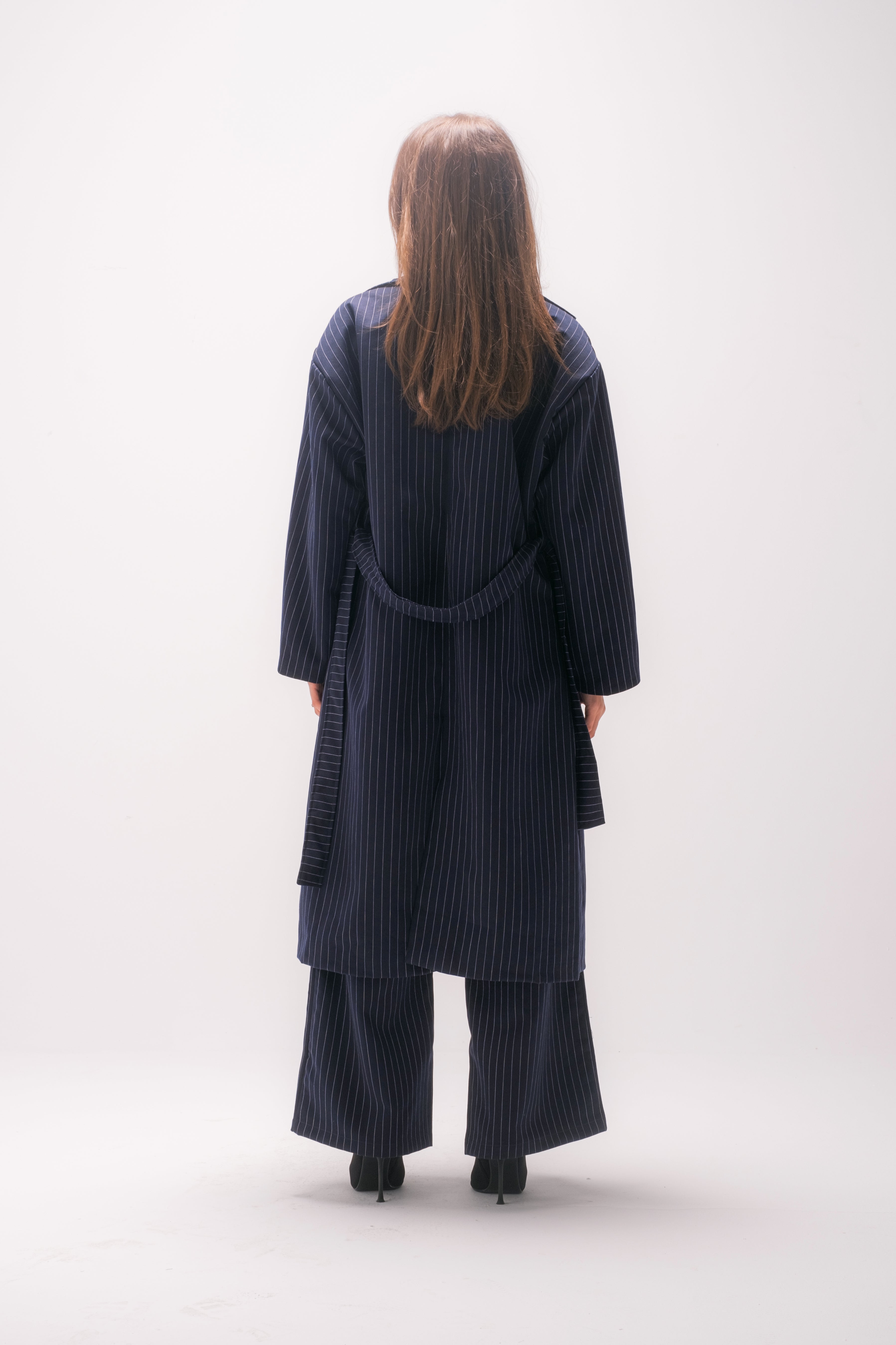 Pinstripe Coat - Blue