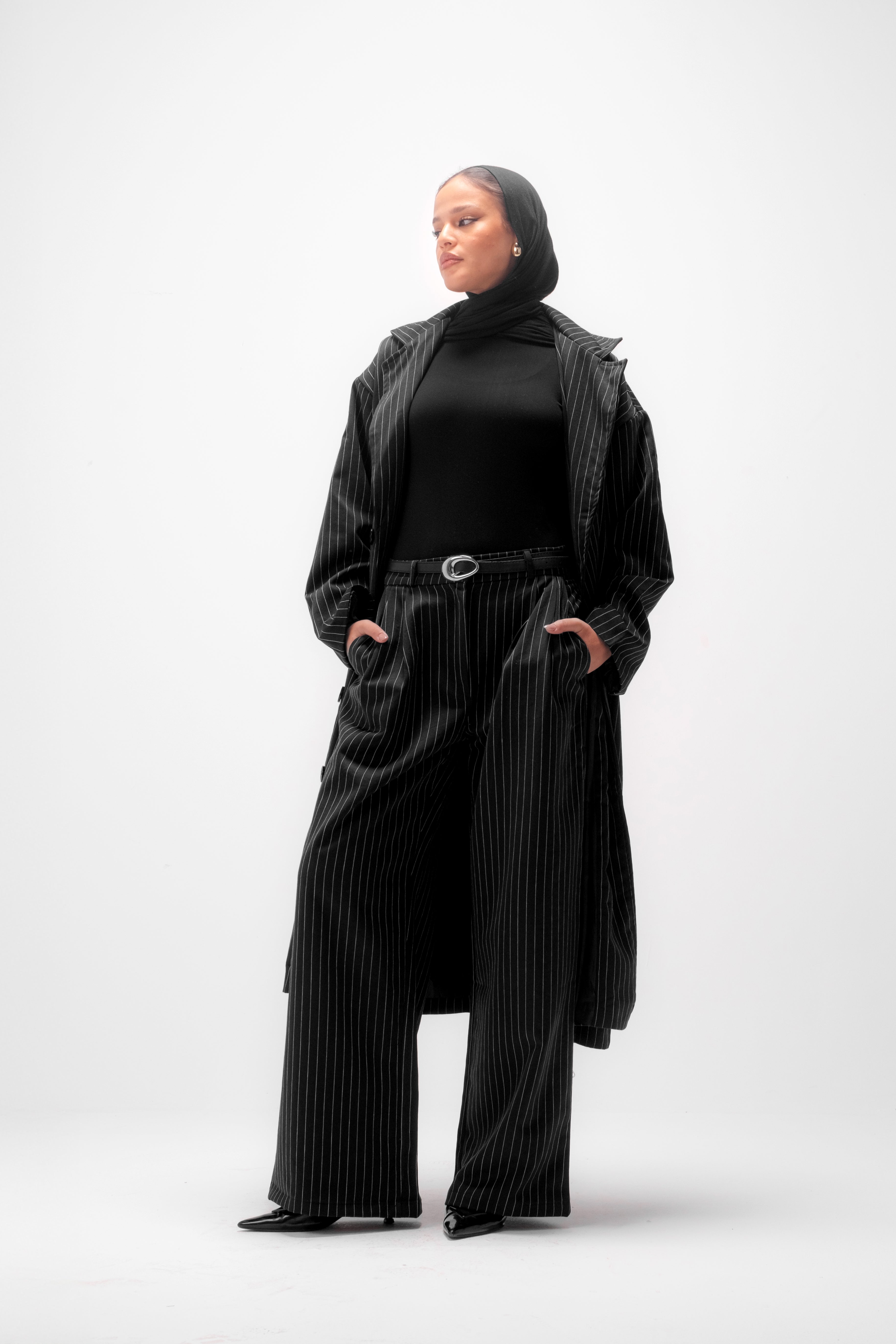 Pinstripe Pants - Black