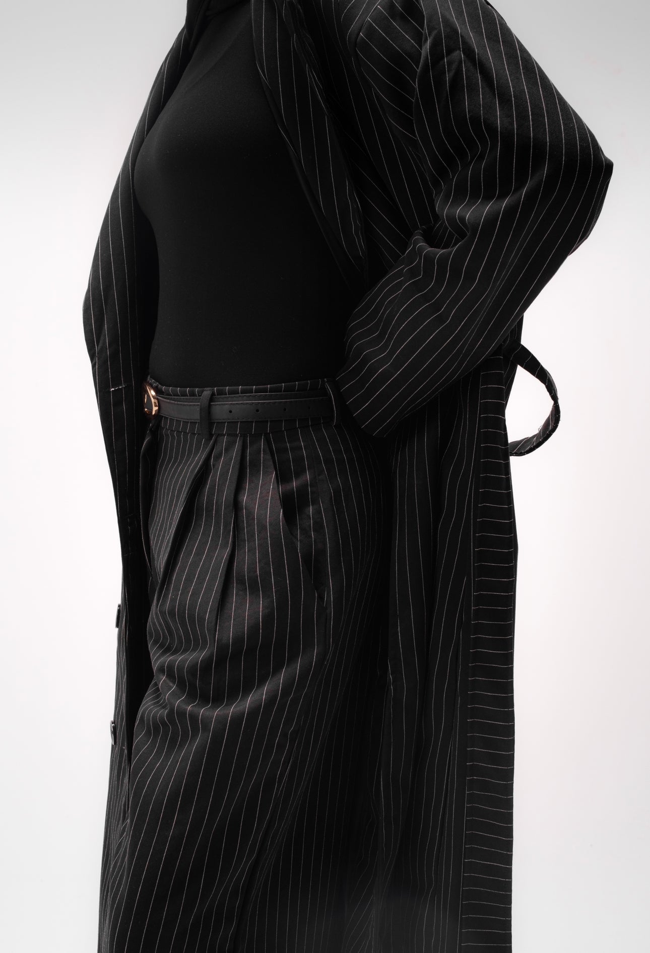 Pinstripe Pants - Black